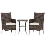 Brown Rattan Bistro Set for Patio or Garden