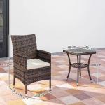 Brown Rattan Bistro Set for Patio or Garden