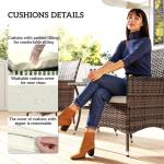 Brown Rattan Bistro Set for Patio or Garden