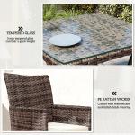 Brown Rattan Bistro Set for Patio or Garden