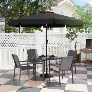 Grey Garden Dining Set with Table and Chairs