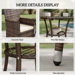 Brown Rattan Bistro Set for Patio or Garden