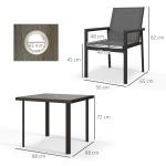 Grey Garden Dining Set with Table and Chairs