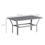 Outsunny Dark Grey Metal Garden Coffee Table