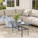 Outsunny Dark Grey Metal Garden Coffee Table