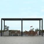 Adjustable Roof Louvered Pergola for Garden Patio, Charcoal