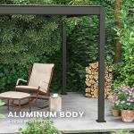Adjustable Roof Louvered Pergola for Garden Patio, Charcoal