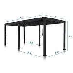 Adjustable Roof Louvered Pergola for Garden Patio, Charcoal