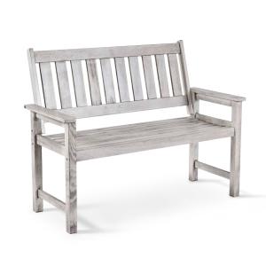Grey Meranti 2-Seater Garden Bench by VonHaus