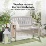 Grey Meranti 2-Seater Garden Bench by VonHaus