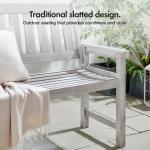 Grey Meranti 2-Seater Garden Bench by VonHaus
