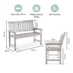 Grey Meranti 2-Seater Garden Bench by VonHaus