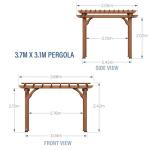 Cedar Wood Pergola for Outdoor Shade 12ft x 10ft
