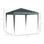 Outsunny 2.7m Garden Gazebo Canopy Tent - Green