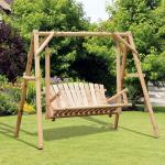 Rustic Wooden 2 Seater Porch Swing Hammock