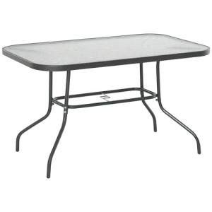 Grey Metal Frame Garden Dining Table with Parasol Hole
