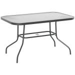 Grey Metal Frame Garden Dining Table with Parasol Hole