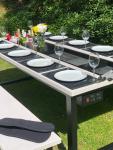 Grill Table and Cooler with Benches Set