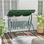 3-Person Metal Swing Chair with Adjustable Canopy