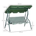 3-Person Metal Swing Chair with Adjustable Canopy