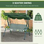 3-Person Metal Swing Chair with Adjustable Canopy
