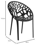 4 Stackable Black Bird's Nest Chairs for Garden