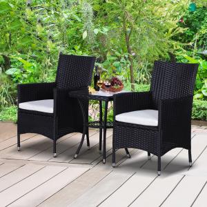 3-Piece Rattan Bistro Set for Garden & Patio