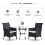 3-Piece Rattan Bistro Set for Garden & Patio