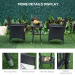 3-Piece Rattan Bistro Set for Garden & Patio