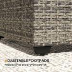 Dark Grey Rattan Outdoor Coffee Table with Glass Top