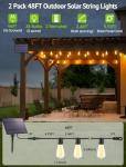 Larkvue 96FT Solar Outdoor String Lights with Remote