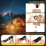 Set of 2 Battery-Powered Boho Pendant Lights