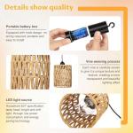 Set of 2 Battery-Powered Boho Pendant Lights