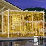 600 LED Waterproof Curtain Fairy Lights with Remote