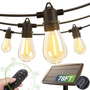 Outdoor Waterproof Solar String Lights with Remote
