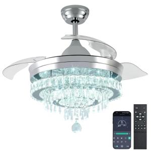 Liokoc Modern Ceiling Fan with Light and Remote