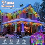 20M Multicolored Outdoor Icicle Christmas Lights