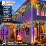 20M Multicolored Outdoor Icicle Christmas Lights