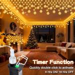 Warm White Snowflake Icicle Lights for Outdoors