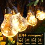 Solar LED Patio String Lights with 20 Edison Bulbs
