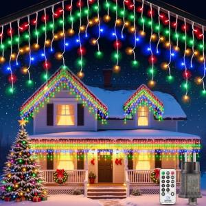 Multicolor Waterproof Icicle Fairy Lights with Remote