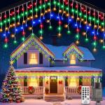 Multicolor Waterproof Icicle Fairy Lights with Remote