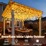 Warm White Snowflake Icicle Lights for Outdoors