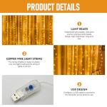 300 LED Curtain Fairy Lights for Indoors & Outdoors