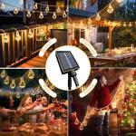 Solar LED Patio String Lights with 20 Edison Bulbs
