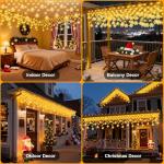 Warm White Snowflake Icicle Lights for Outdoors
