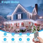 CCILAND 14M LED Icicle Outdoor String Lights