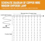 300 LED Curtain Fairy Lights for Indoors & Outdoors