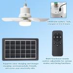 Solar Ceiling Fan Light with Remote & 3 Colors