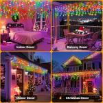 20M Multicolored Outdoor Icicle Christmas Lights
